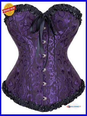 Plus Size Victorian Corset Top Overbust Bustier Satin Shapewear